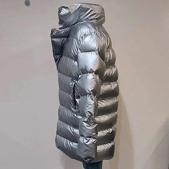 💥HOT ITEM!💥Dols Kill Oversized "Frosted" Metallic Silver Puffer in Silver - Picture 4 of 13